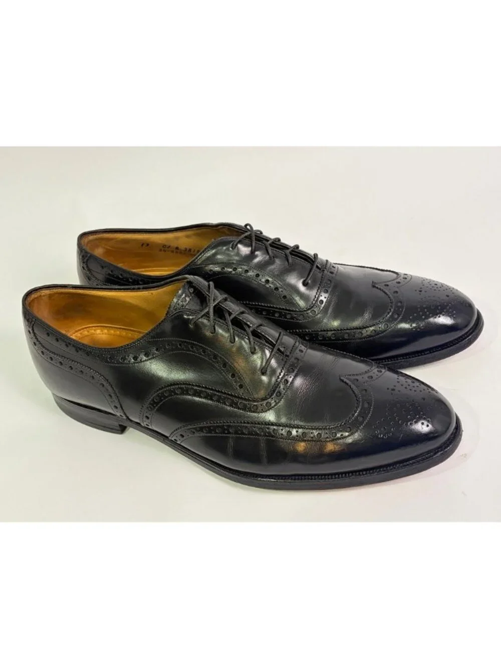 RARE Johnston & Murphy Aristocraft Wingtip Oxford Shoes Men 13 C HANDMADE / VTG